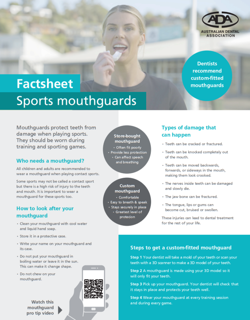 fact sheet sports mouthguards