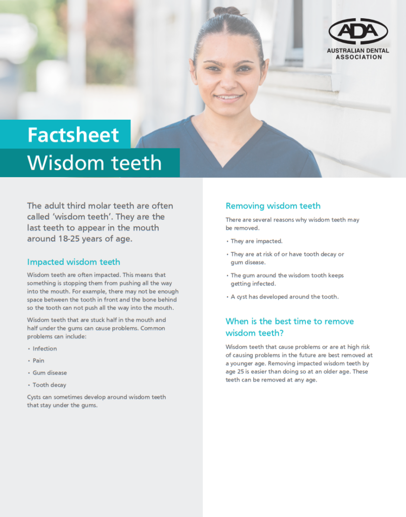 fact sheet wisdom teeth